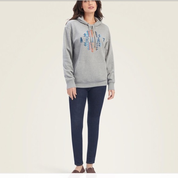 Ariat REAL Beartooth Hoodie Aztec western soft sweatshirt size medium country​ - Picture 3 of 11